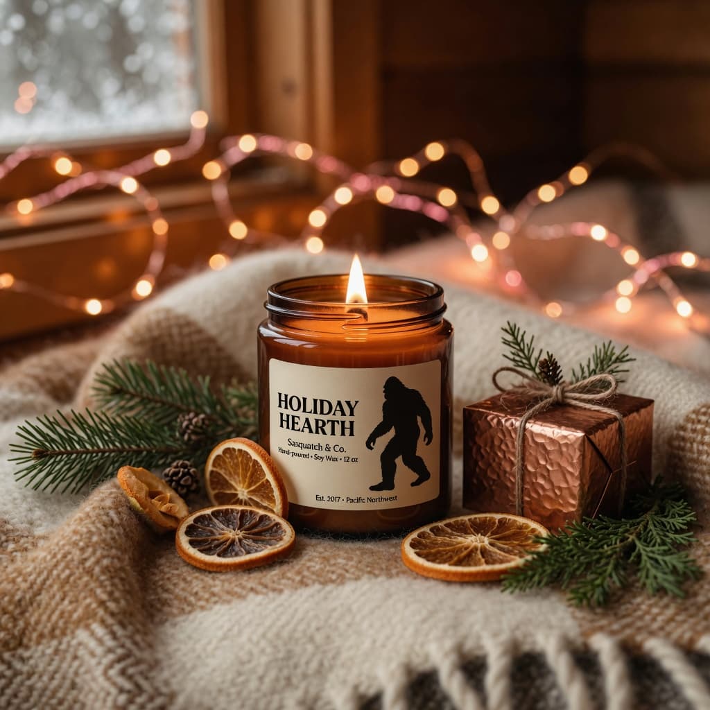 Holiday Hearth wooden-wick candle